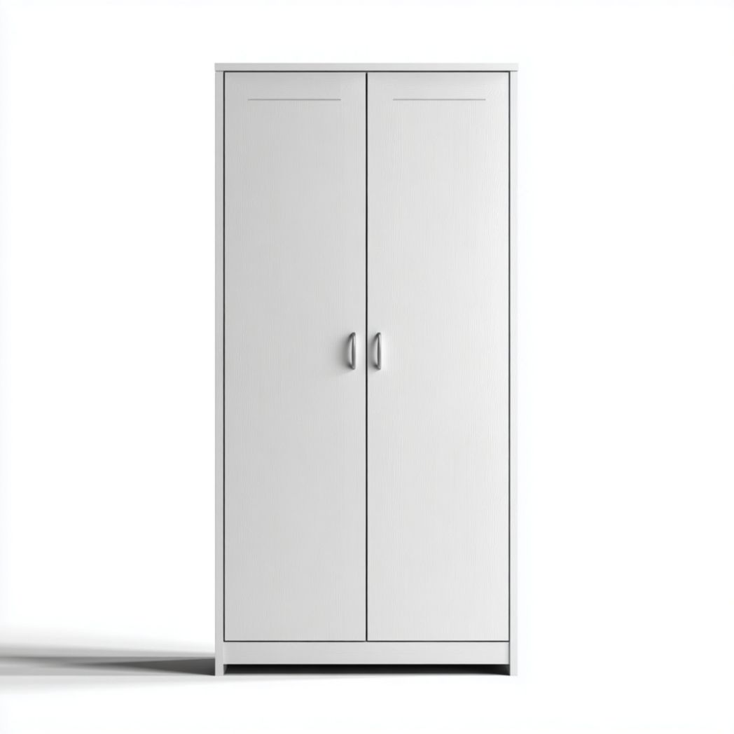 Armoire blanche en bois à 2 portes sans tiroir design moderne