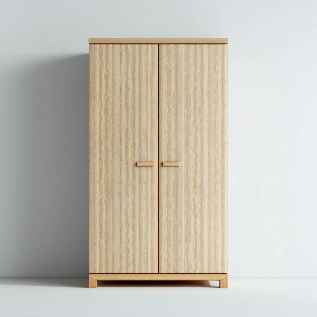 Armoire en bois 2 portes coloris chêne clair design épuré