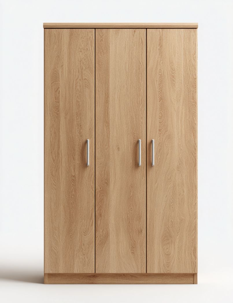 Armoire en bois naturel à trois portes