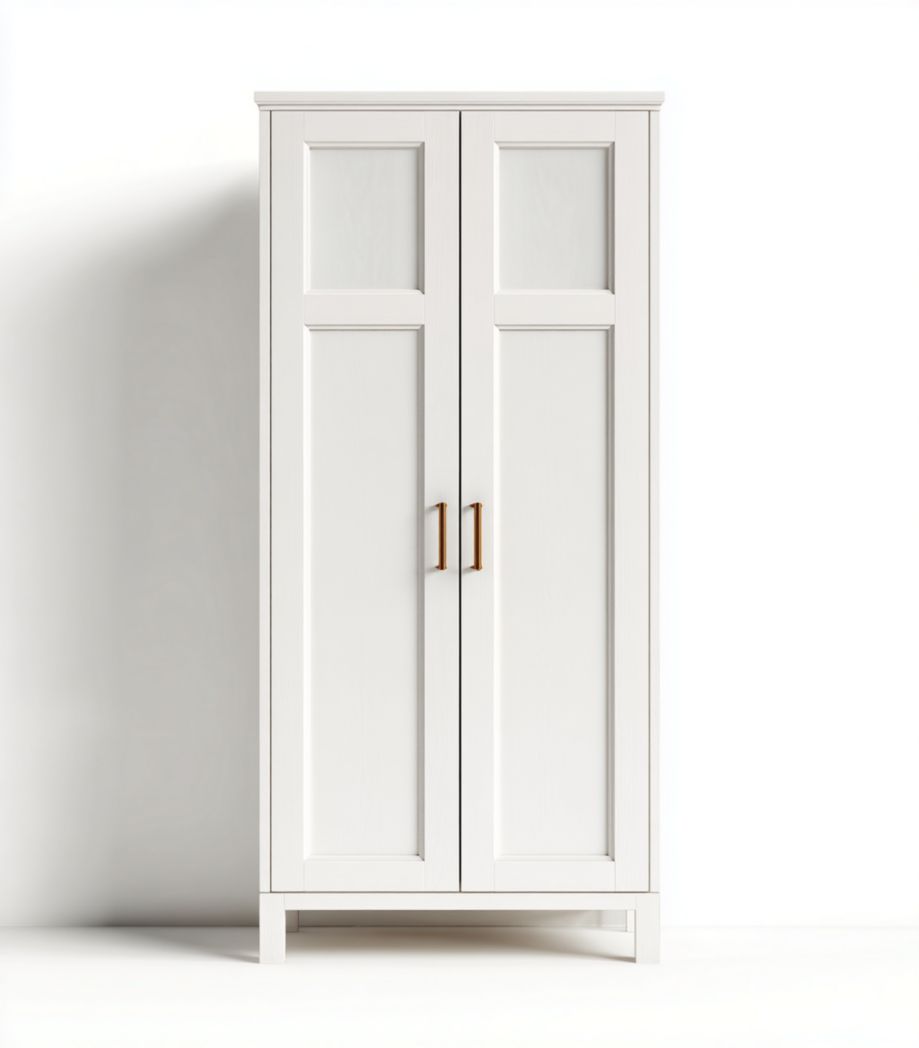 Armoire blanche à 2 portes style moderne minimaliste