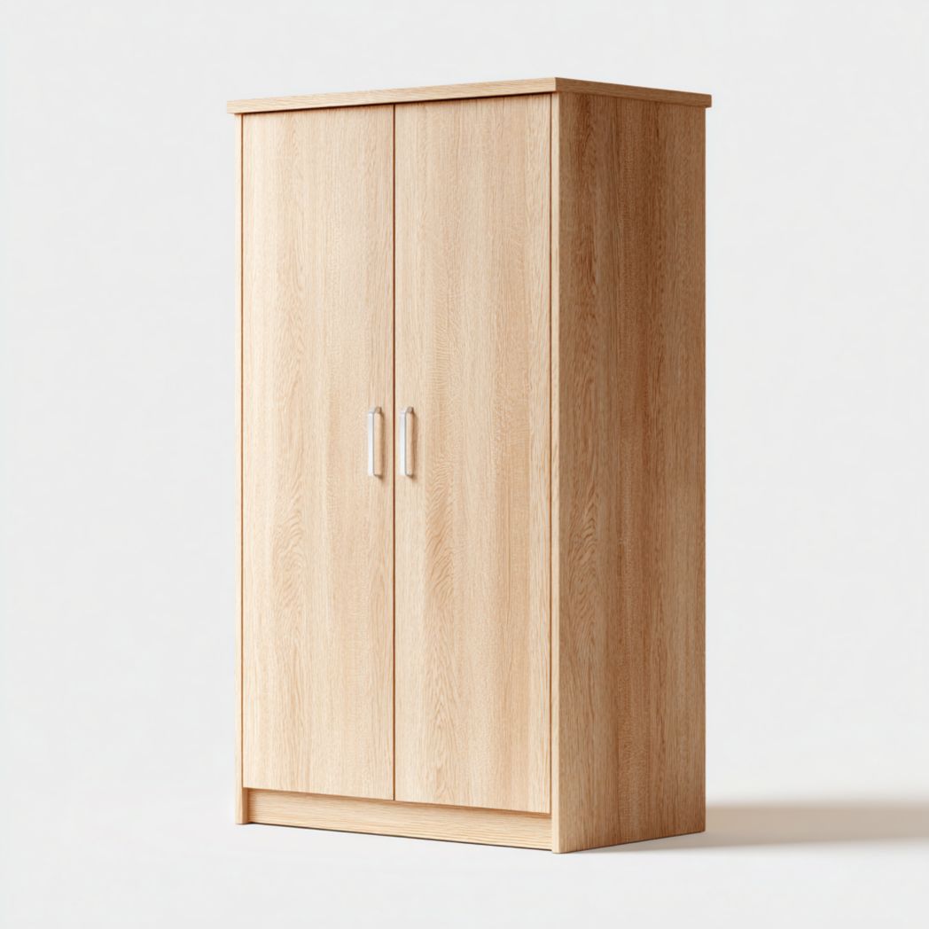 Armoire en bois naturel à 2 portes style simple