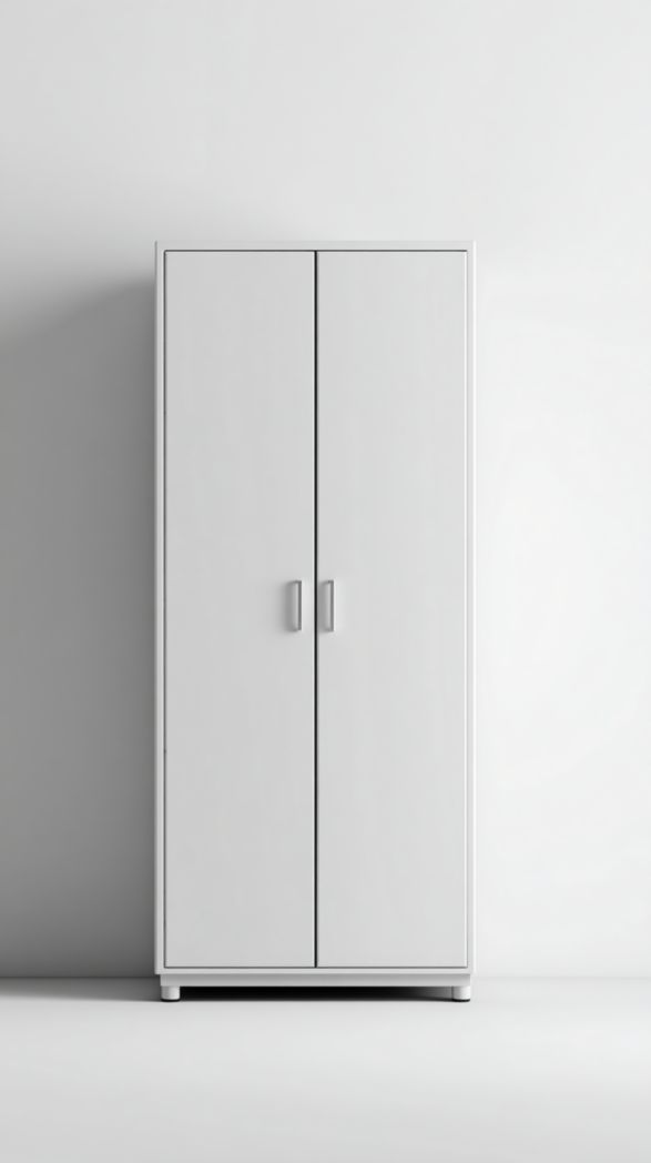 Armoire blanche moderne à 2 portes design épuré