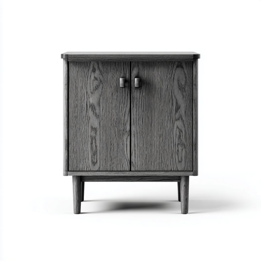 Meuble bas de salle de bain gris foncé avec 2 portes