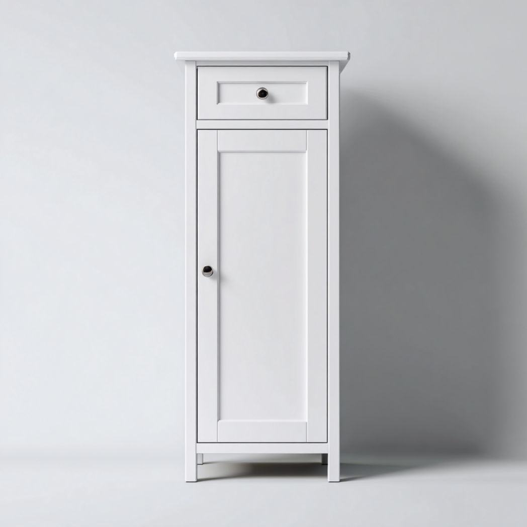 Armoire de salle de bain blanche avec 1 tiroir et 1 porte