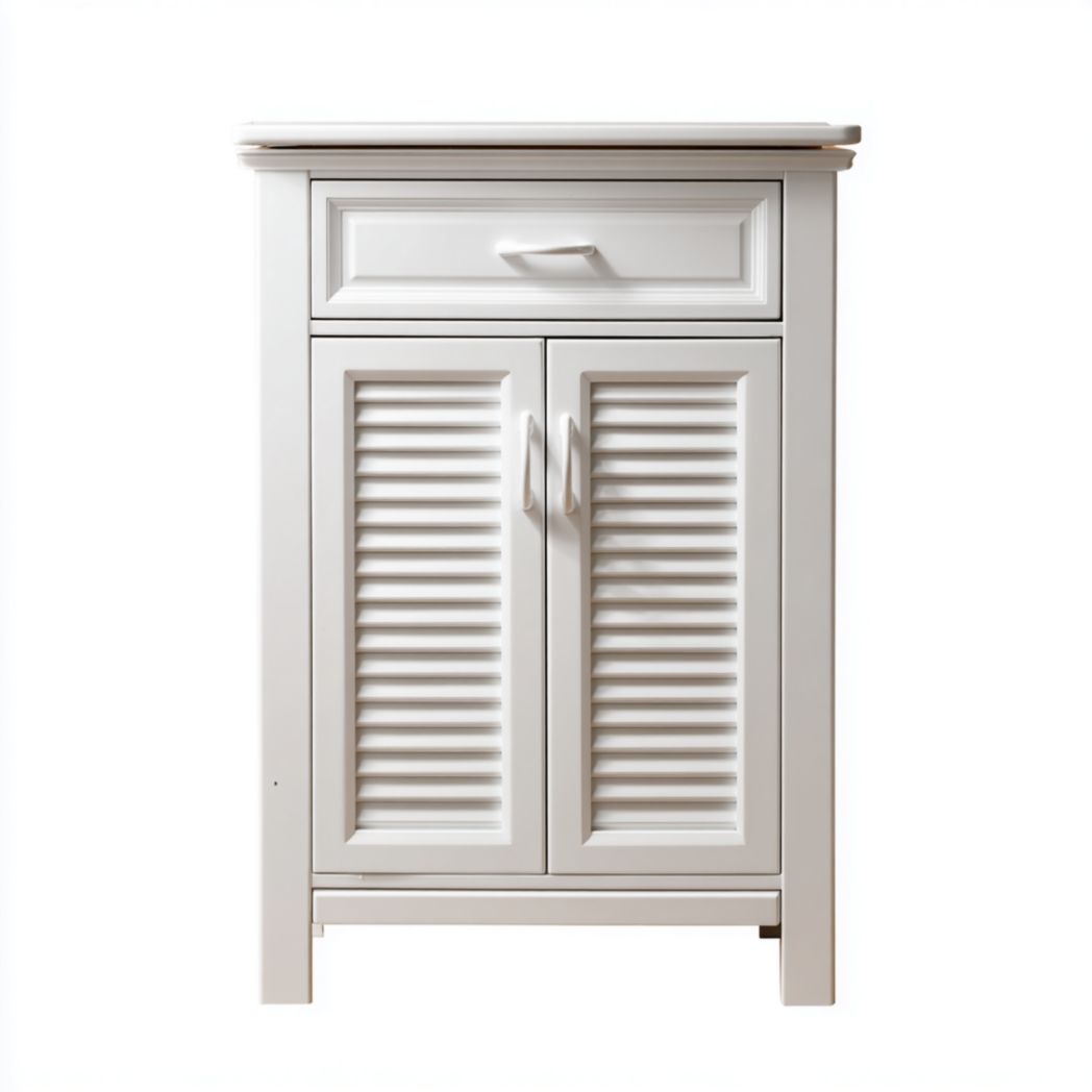 Armoire de salle de bain blanche avec 1 tiroir et 2 portes