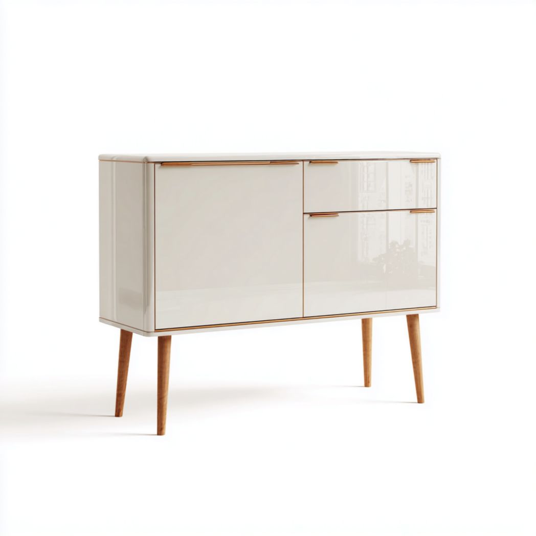 Meuble de salle de bain blanc, deux tiroirs, meuble à une porte