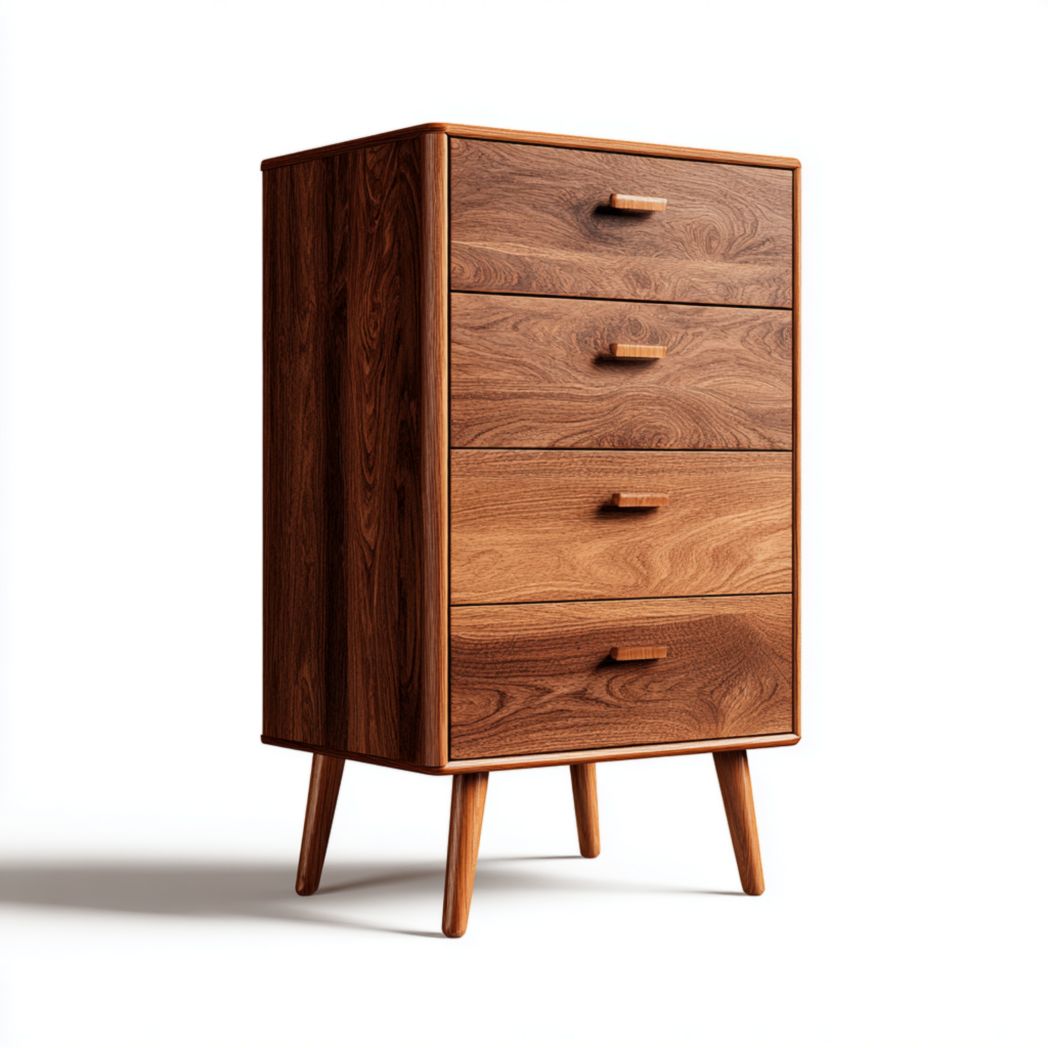 Meuble à chaussures bois foncé avec quatre tiroirs