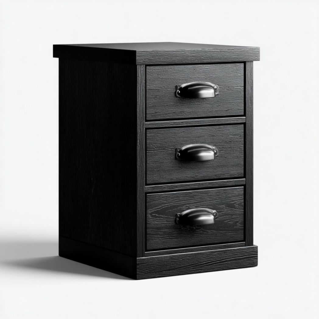 Meuble à chaussures noir avec trois tiroirs