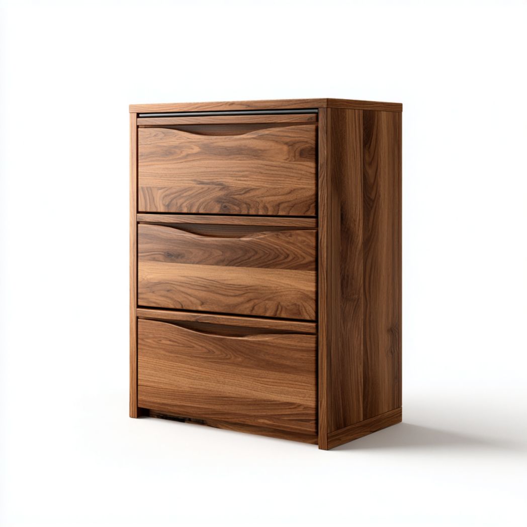 Meuble à chaussures bois foncé avec trois abattants