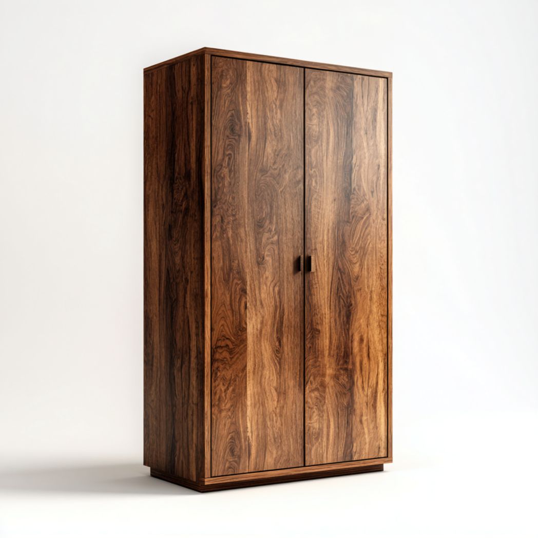 Armoire en bois coloris noyer à deux portes