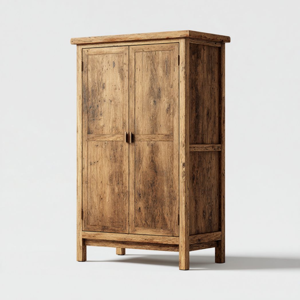 Armoire en bois naturel à deux portes