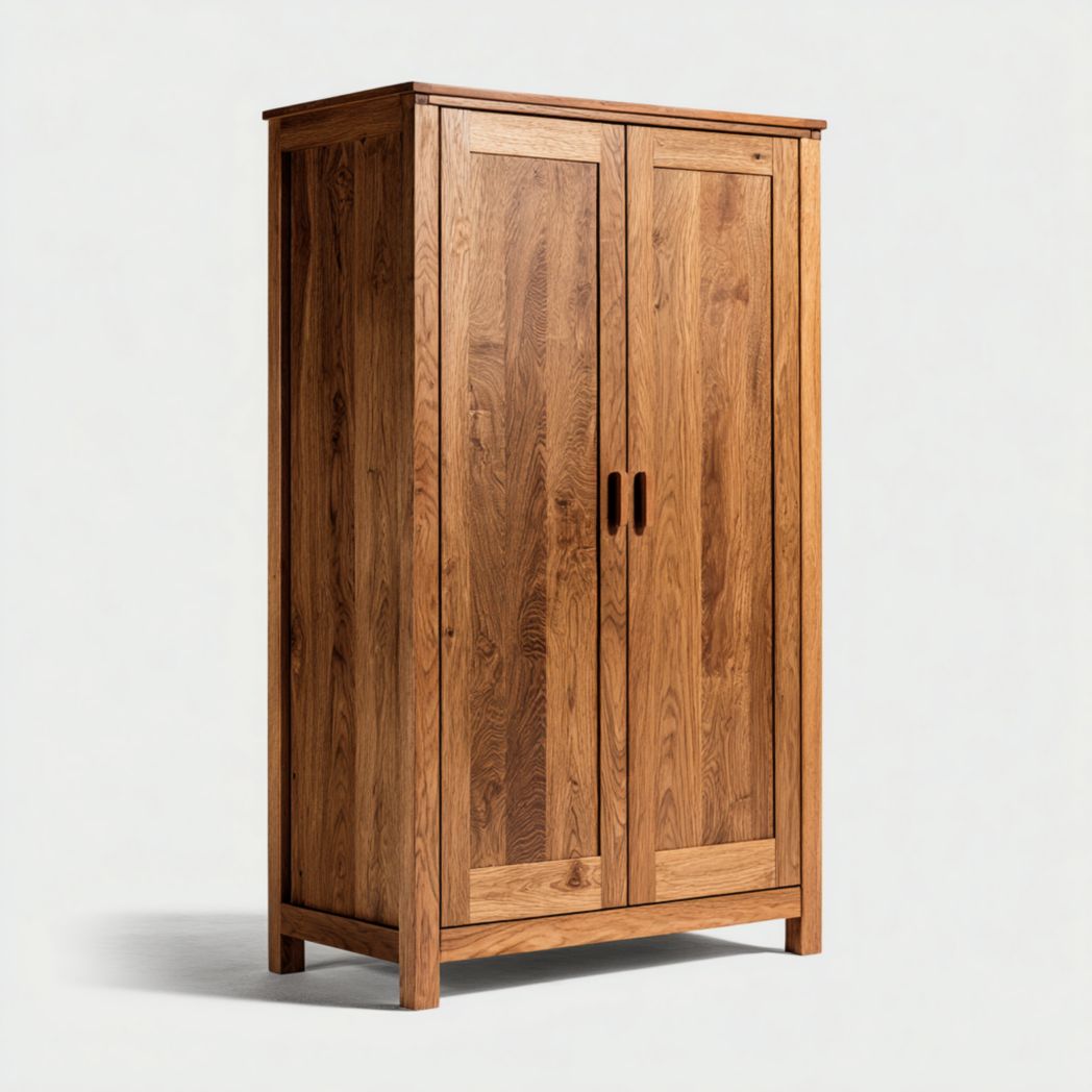 Armoire en bois naturel à deux portes sans tiroir