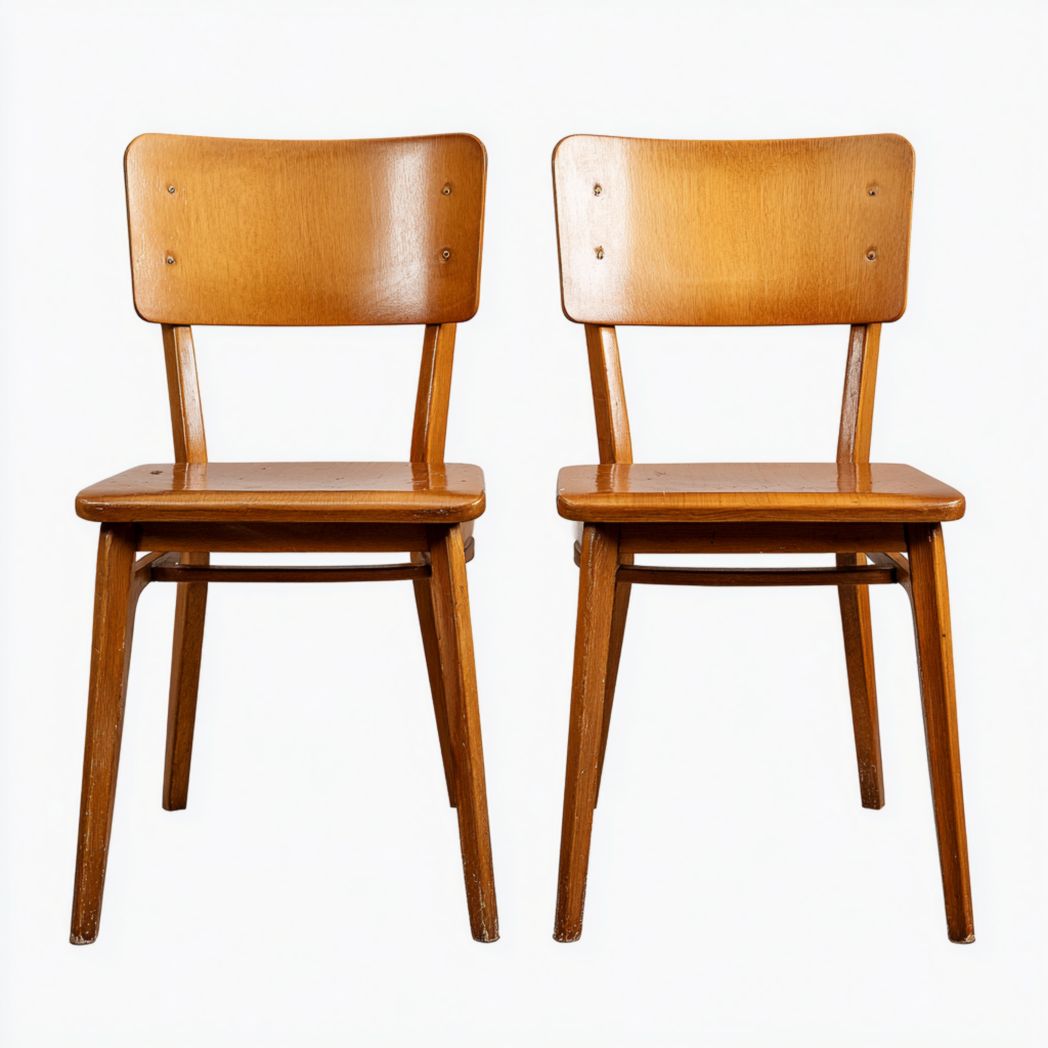 Chaises bistrot lot de deux bois clair sans coussin