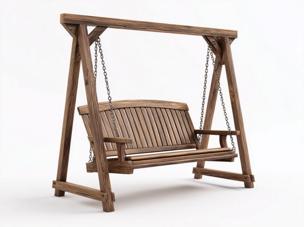 Balancelle en bois 2 places sans toit avec chaînes métalliques