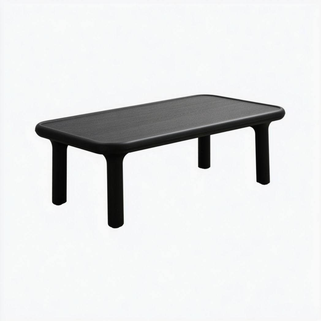 Table de jardin basse, rectangulaire en résine noire