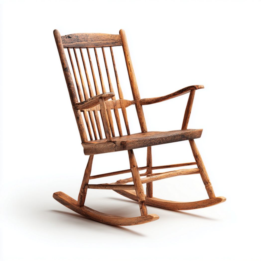 Fauteuil à bascule en bois massif style vintage