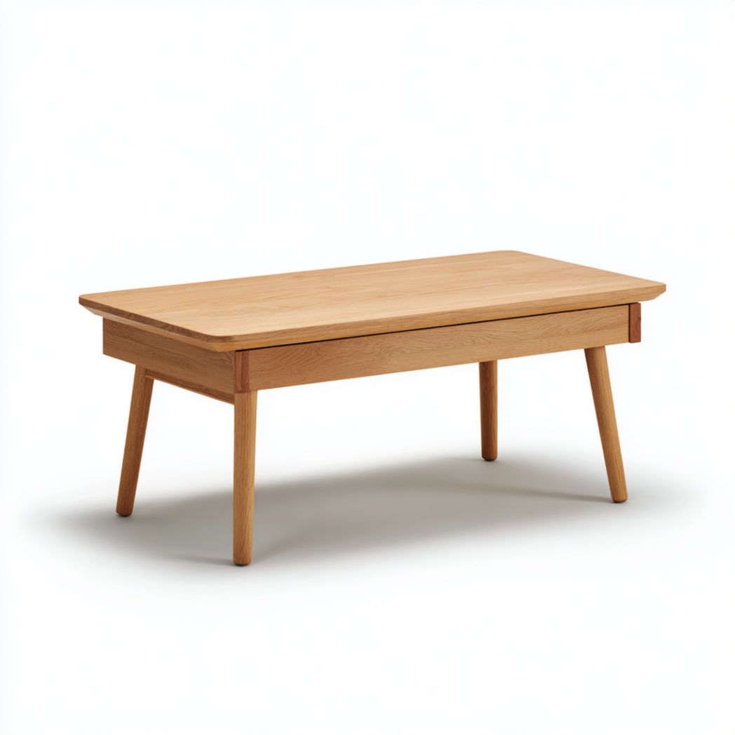 Table basse rectangulaire en bois avec pieds inclinés