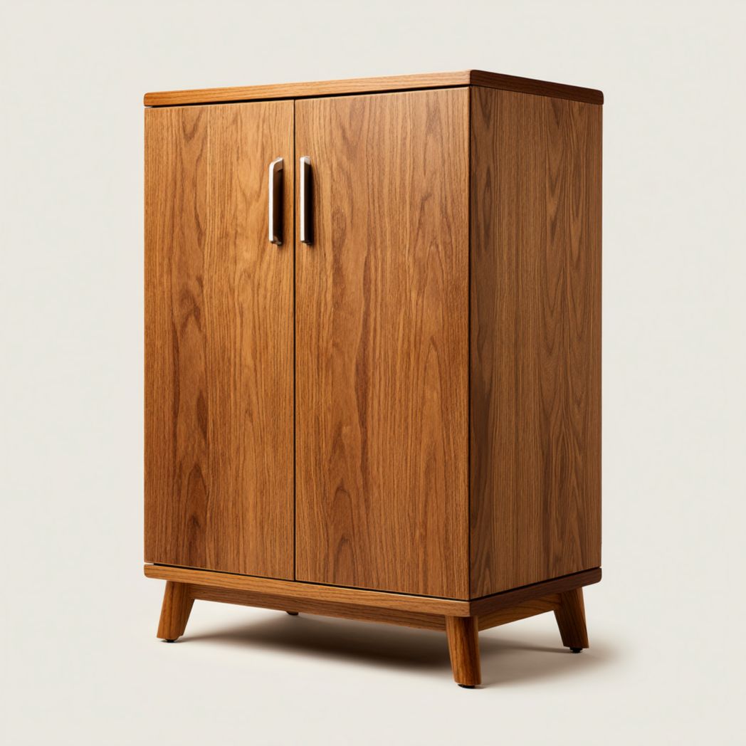 Classeur en bois, portes doubles marron