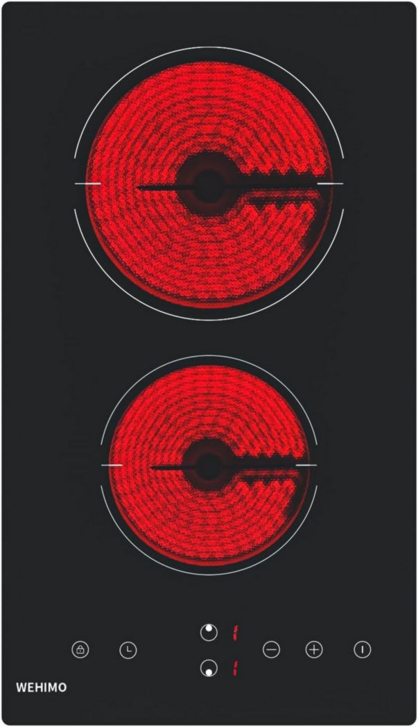 Plaque de cuisson vitrocéramique encastrable 4 feux, WEHIMO 6000W - 59cm - Minuterie, 9 niveaux de puissance, commande tactile, sécurité enfant...