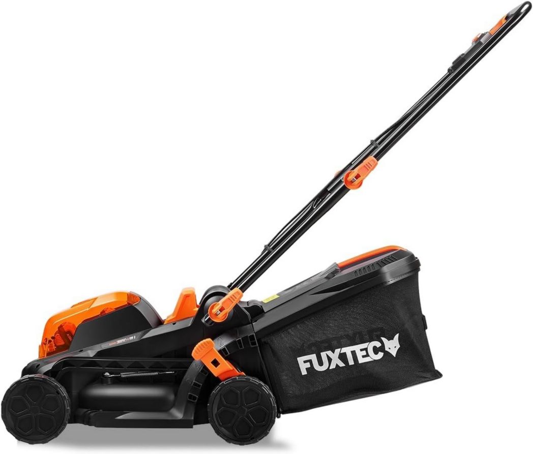 Tondeuse à gazon poussée FUXTEC FX-E1RM20 40 V (2 x 20 V) – Kit avec 2 batteries 2 Ah et chargeur double 2,4 A