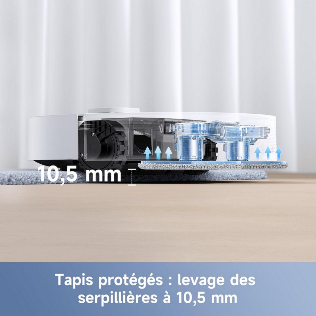 Aspirateur robot MOVA E30 Ultra avec vidage automatique, nettoyage automatique des serpillères, technologie RoboSwing, élévation de la serpillère de 10,5 mm, aspiration 7 000 Pa