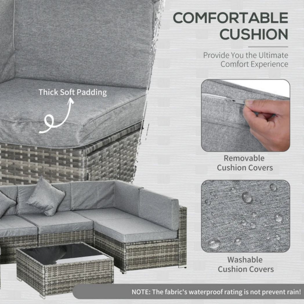 Ensemble de canapés d'extérieur sectionnels en osier