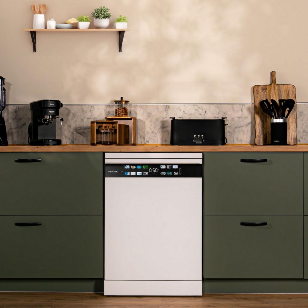 Lave-vaisselle Cecotec 60cm Bolero Aguazero 6700 B Lave-vaisselle blanc, 15 couverts, Classe B, moteur Inverter Plus, O2 Dry, Lavage Dual Zone, Plateau réglable, Turbo Dry+ et Demi-charge.