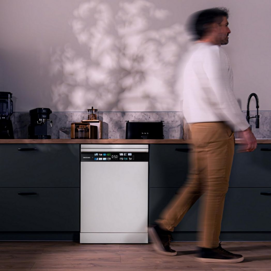 Lave-vaisselle Cecotec 60cm Bolero Aguazero 6700 B Lave-vaisselle blanc, 15 couverts, Classe B, moteur Inverter Plus, O2 Dry, Lavage Dual Zone, Plateau réglable, Turbo Dry+ et Demi-charge.