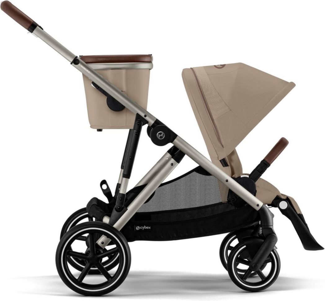 Poussette CYBEX Gold GAZELLE S, de la naissance à environ 4 ans, max. 22 kg (mode simple) / 2 x 22 kg (mode duo), système tout-en-un avec plus de 20 configurations, beige amande