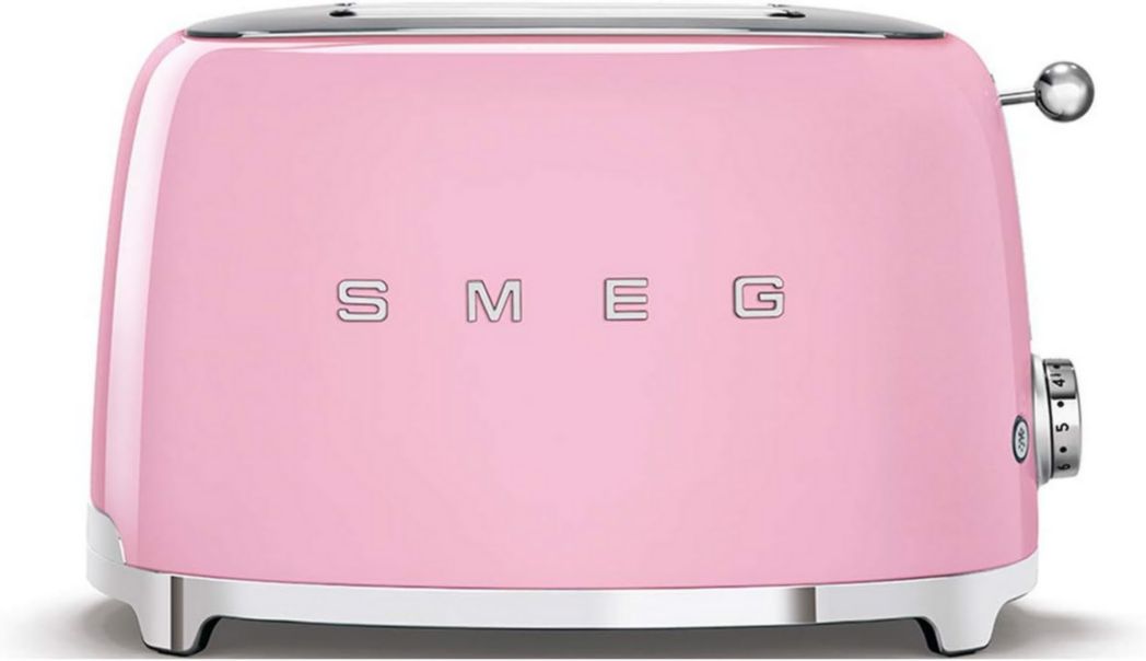 Smeg, Grille-pain 2 tranches TSF01BLEU, 2 fentes 36 mm, 6 niveaux de brunissage, fonctions chauffage, décongélation et bagel, éjection automatique du pain, tiroir ramasse-miettes, 950 W, noir