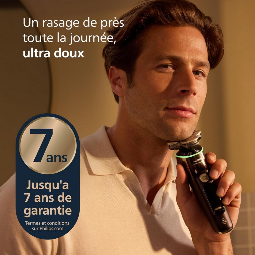 Rasoir Philips i9000 Prestige Ultra, rasoir électrique 100 % étanche, technologie Skin IQ Pro, système Triple Lift & Cut, lames de précision NanoTech rotatives à 360°, 5 modes de rasage, XP9401/38