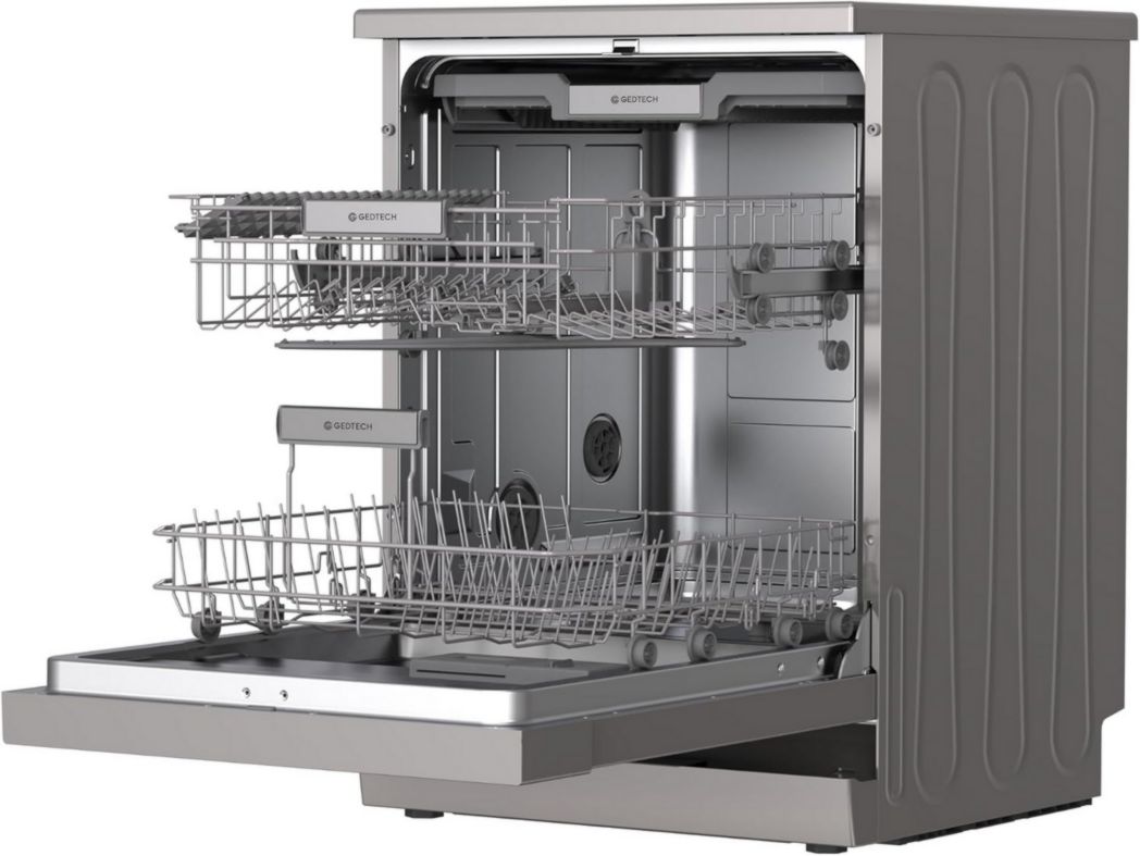 Lave-vaisselle GEDTECH GLV1542DX 15 ch - Tiroir à couverts - 42 dB - Ultra silencieux - Départ différé - Éco - Intensif - Rapide - Faible consommation - Classe C - Inox foncé - Protection enfant