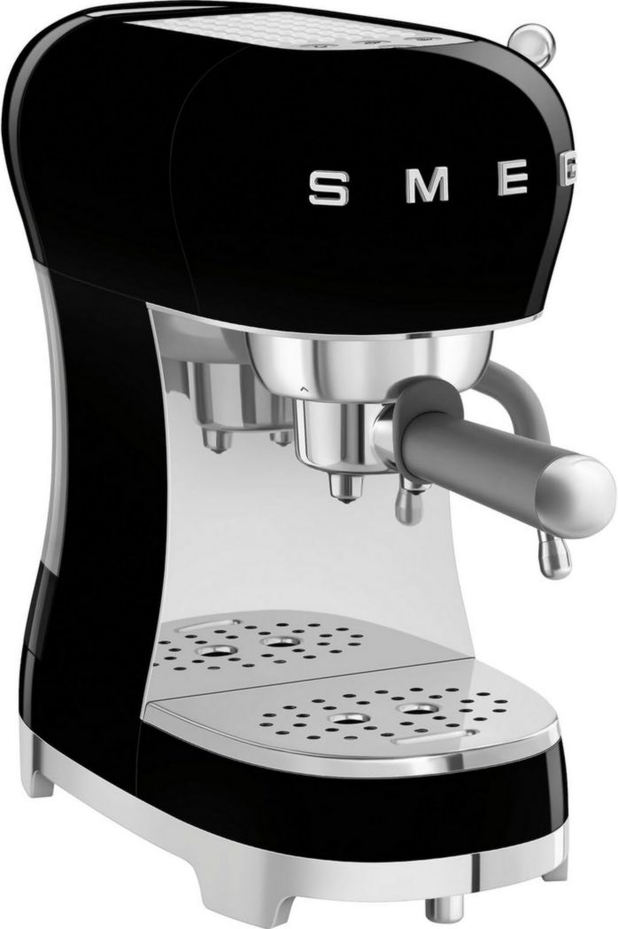 Smeg, ECF02CREU Machine à expresso manuelle, système Thermoblock et buse vapeur, 4 fonctions expresso, plateau amovible, porte-filtre, réservoir d'eau 1 L, dimensions compactes, 1350 W, couleur crème