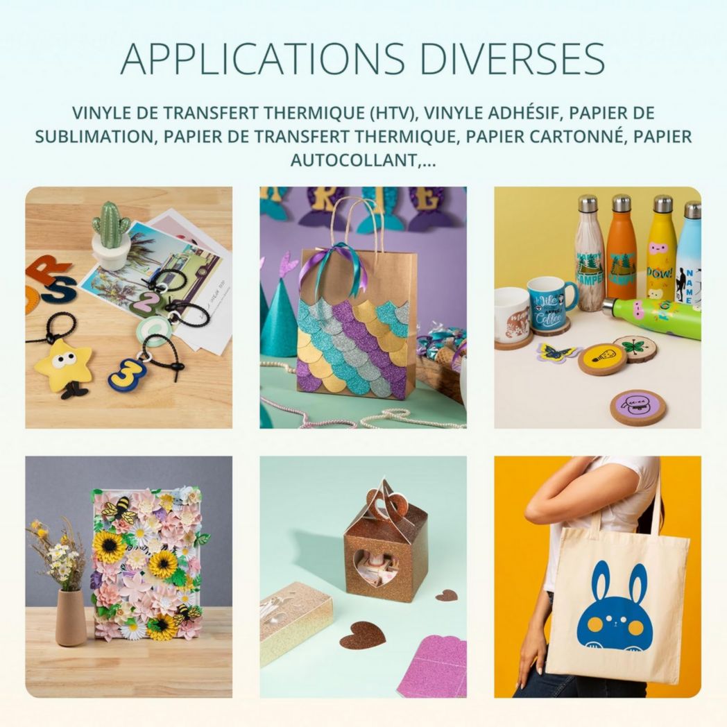 Machine de découpe LOKLiK iCraft - Machine de découpe pour personnaliser textiles, mugs, sacs, autocollants et décorations. Compatible avec le flex, le papier, le cuir, le carton et bien plus encore. (Blanc)