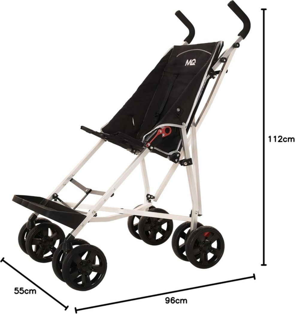 Poussette MobiQuip XL, poussette adaptée, poussette pour enfant handicapé plus âgé, grande poussette noire