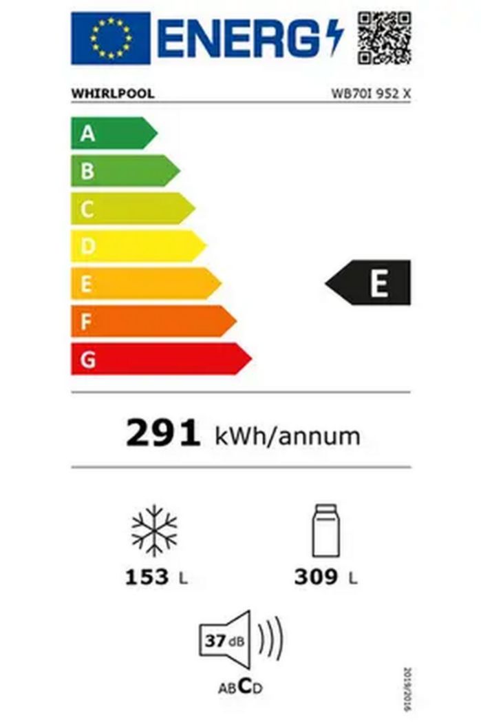 Réfrigérateur congélateur inférieur Whirlpool - WB70I952X