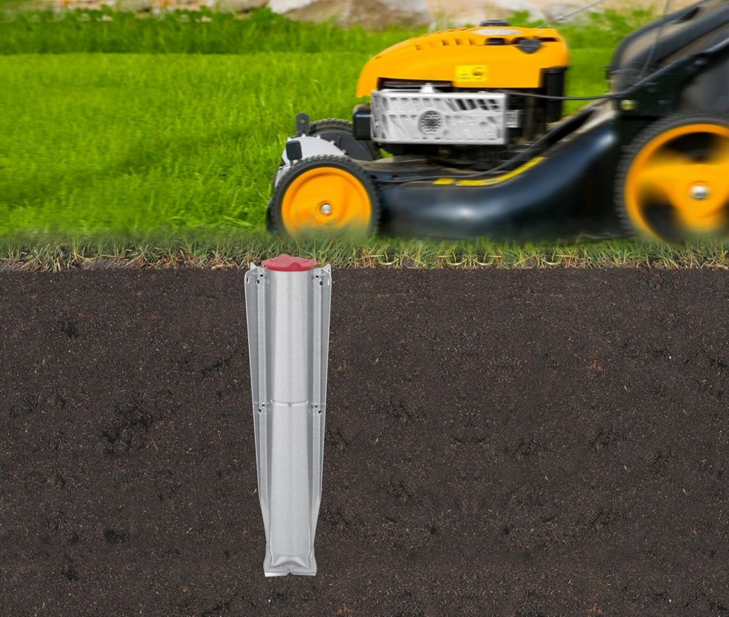 Brabantia - Séchoir à linge Lift-O-Matic - Étendoir à linge d'extérieur - Antidérapant - Résistant aux UV, 60 m - Rotation fluide - Pratique - Douille métallique à planter - Gris métallisé - 295 cm