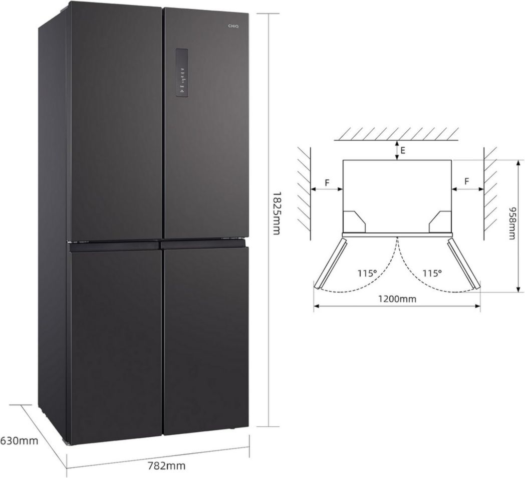 Réfrigérateur congélateur inférieur CHIQ CBM159LEBD 157 litres (109 + 48) Low Frost, faible bruit, refroidissement rapide, faible encombrement