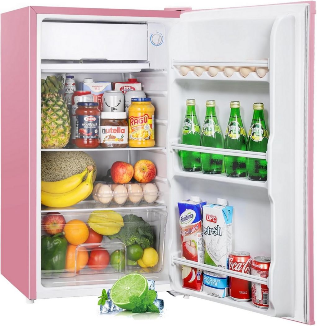 Mini-réfrigérateur Upstreman 91 L avec congélateur, thermostat réglable, pour petite pièce, réfrigérateur haut de gamme pour dortoir, bureau, blanc - BR321