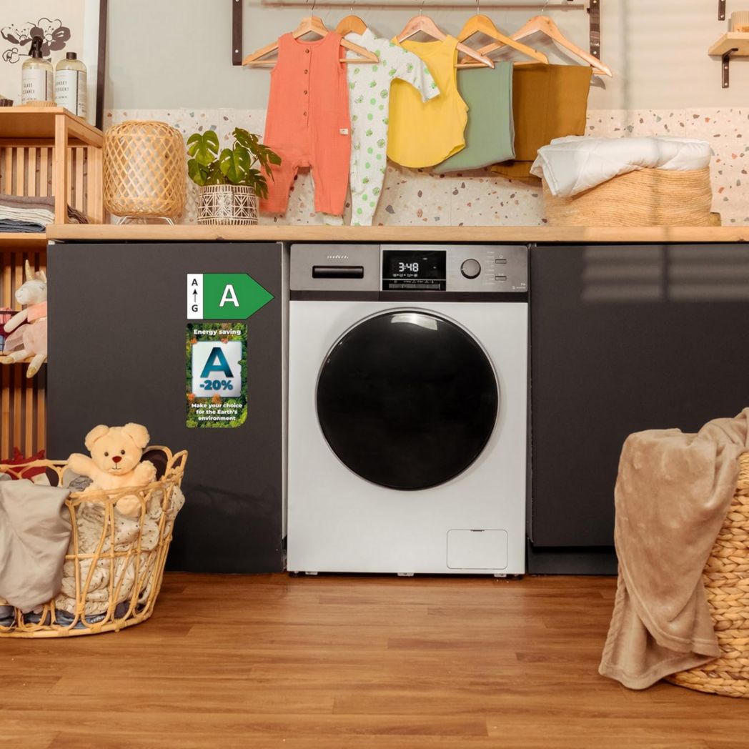 Lave-linge frontal Cecotec Bolero Dresscode 9410 Inverter A 9 kg. Puissance : 1 900 W, 1 400 tr/min réglable, 16 programmes, faible consommation d'énergie, vapeur, stérilisation du linge.