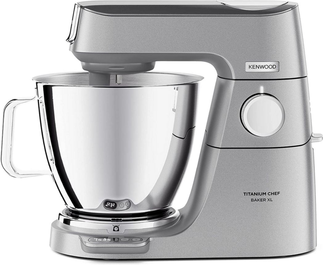 Robot pâtissier Kenwood Titanium Chef Baker XL, avec batteur K-Beater, crochet pétrisseur, fouet et bol de 7 litres, KVL85.424SI, 1 200 W, argent