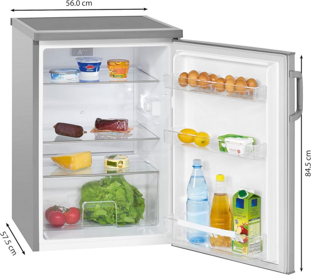 Réfrigérateur Bomann 133L blanc VS2195-1-blanc, Capacité nette : 133 litres, Éclairage intérieur LED, Contrôle continu de la température, 3 clayettes en verre