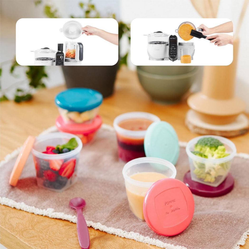 Babymoov Nutribaby(+), Robot cuiseur multifonction 6 en 1 pour bébé, cuiseur vapeur, grande capacité 2,2 L, petits pots maison, idéal pour diversifier les repas, vert opale