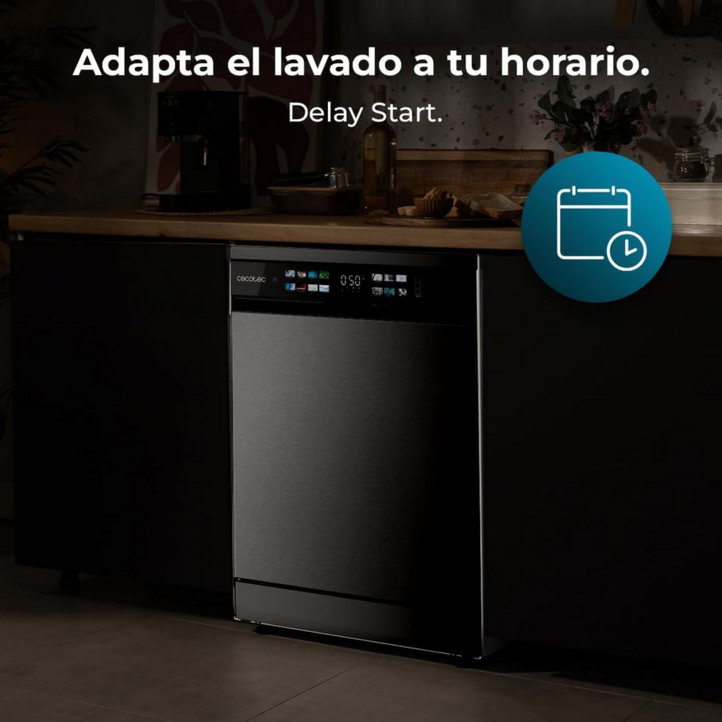 Lave-vaisselle Cecotec 60cm Bolero Aguazero 6700 B Lave-vaisselle blanc, 15 couverts, Classe B, moteur Inverter Plus, O2 Dry, Lavage Dual Zone, Plateau réglable, Turbo Dry+ et Demi-charge.