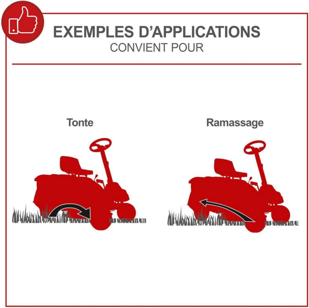 Tondeuse autoportée Scheppach MR196-61 – Moteur essence 4 temps 4,8 kW / 6,5 CV – Largeur de coupe 61 cm – 5 vitesses – Hauteur de coupe réglable