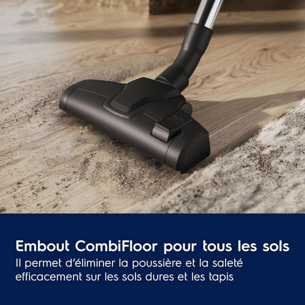 Electrolux Animal 600, aspirateur traîneau sans sac, accessoires pour poils d'animaux, filtration en 6 étapes, gain de place, technologie cyclonique, 55 % de matériaux recyclés, EL61A4UG, gris