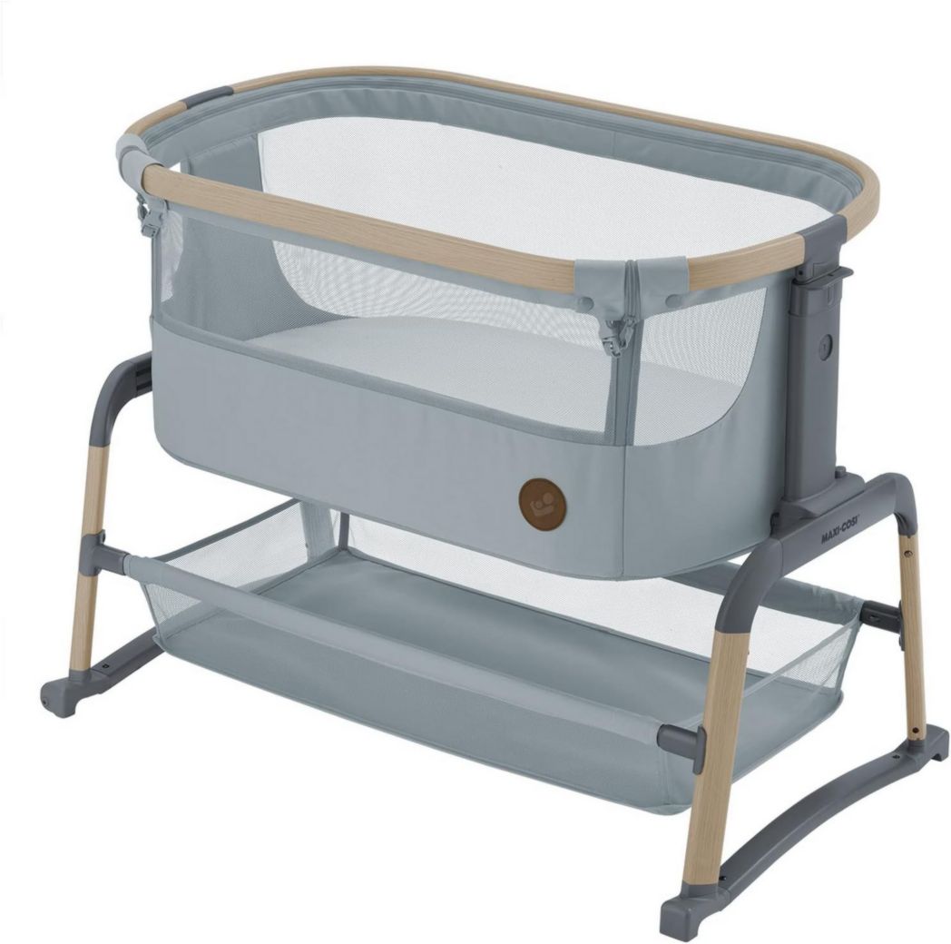 Lit cododo Maxi-Cosi Iora, lit cododo pliable pour bébé, 0-6 mois, 9 kg max, 4 positions d'inclinaison et 5 hauteurs, système coulissant, matelas confort, grand panier, facile à transporter, Essential Graphite