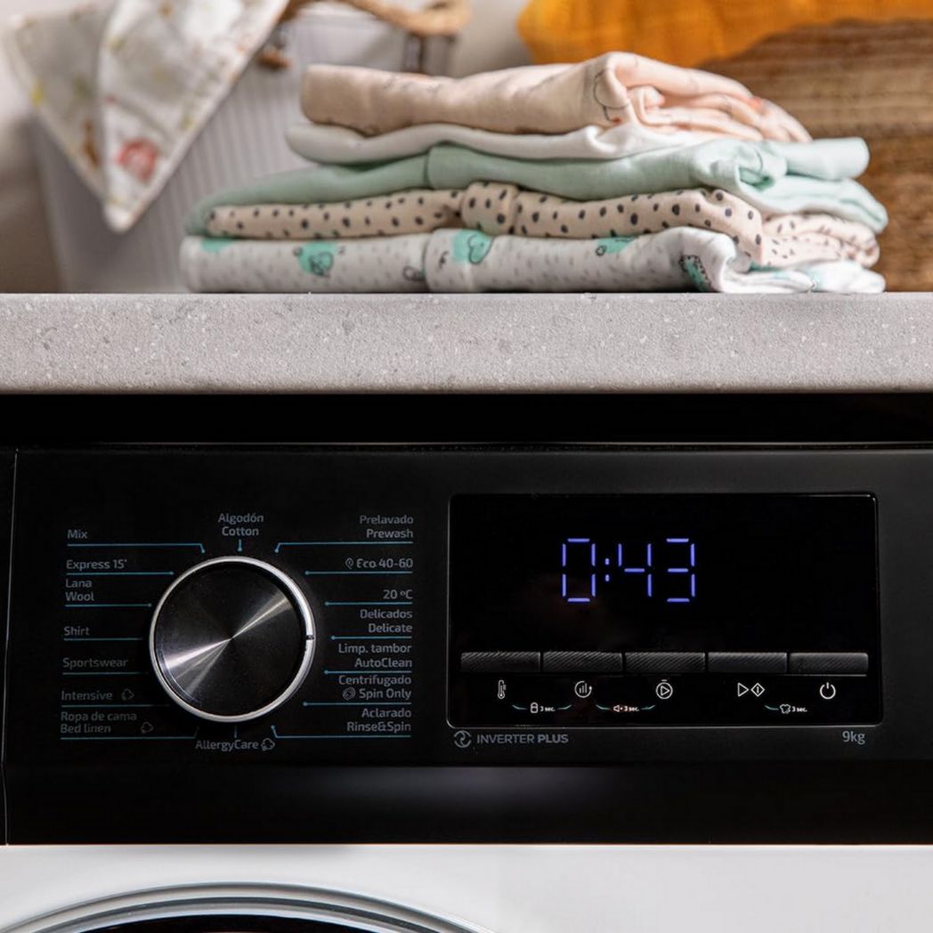 Cecotec Bolero Dresscode 10500 Inverter Steel A. Lave-linge 10 kg Acier, 1400 tr/min, moteur Inverter Plus, Vapeur, Classe A.