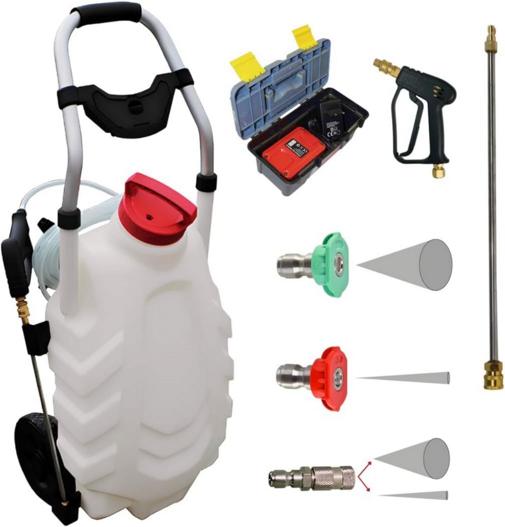 FORUM EQUIPMENT - Pulvérisateur électrique Pro Sprayer III 30 L - Pulvérisateur de toiture électrique longue portée avec batterie rechargeable, débit 240 L/h, tuyau 8 m - 2 batteries