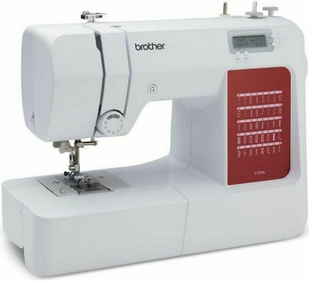 Machine à coudre électronique CS10S, blanche/rouge